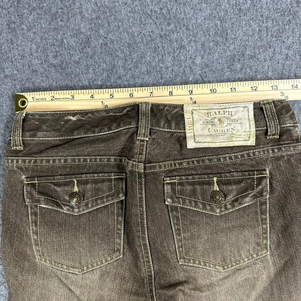 VTG Ralph Lauren Girls Brown Wash Jeans Size 14 Straight Leg‎ Denim Pants